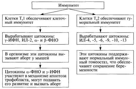 Невынашивание беременности. Выкидыш. Осложнения беременности 4 Схема 8.2. Характеристика Особенностей Иммунитета При Невынашивании Беременности