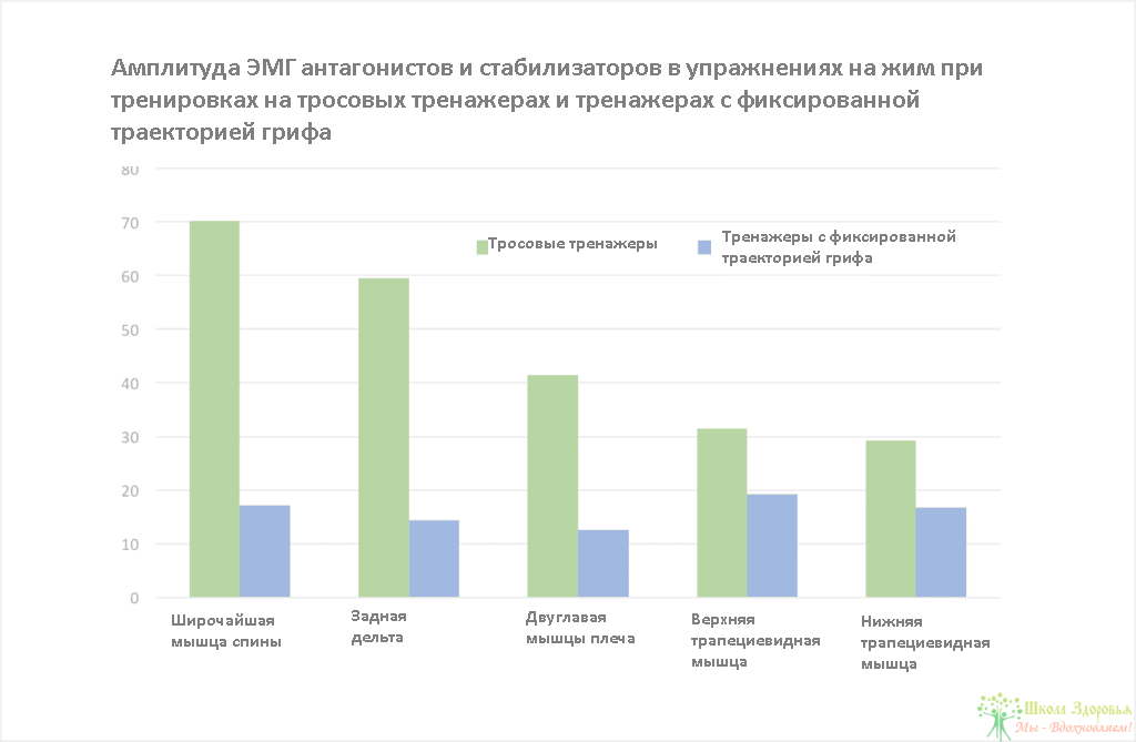 Рис. Активность мышц-антагонистов и синергистов отличается при изменении стабильности.